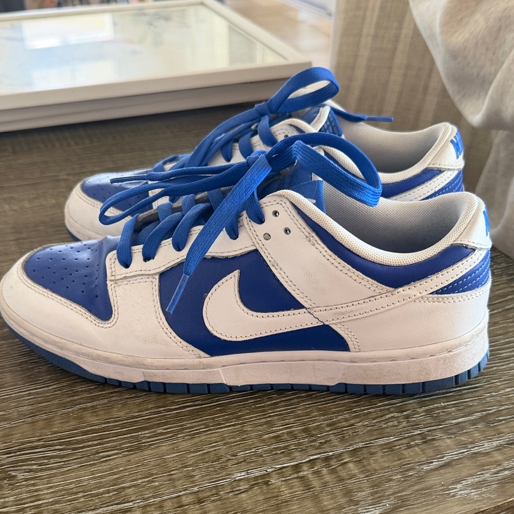 Nike Mens Low-Top Sneakers in White and Blue
